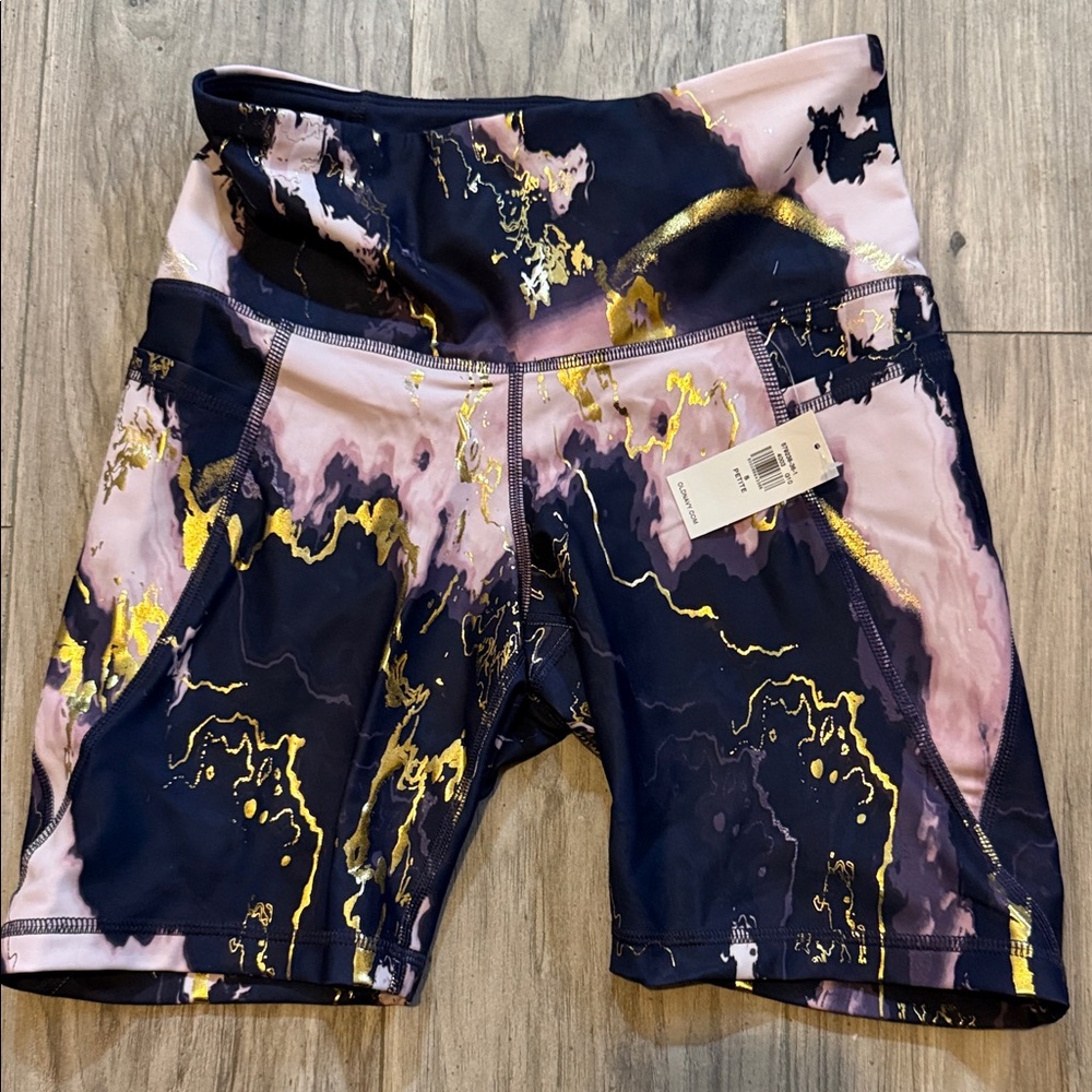 Old Navy Women's Abstract Bike Shorts - Pink, Black, Gold